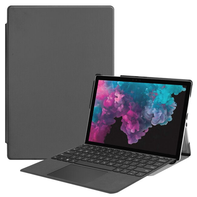 Microsoft Surface Pro 7 hoes - Tri-Fold Book Case - Grijs