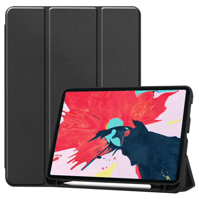 iPad Pro 11 (2020) Hoes  - Tri-Fold Book Case Met Apple Pencil Houder - Zwart