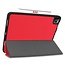 iPad Pro 11 (2020) Hoes  - Tri-Fold Book Case Met Apple Pencil Houder - Rood