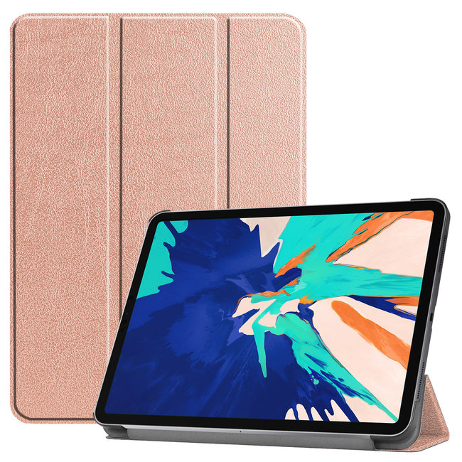 iPad Pro 12.9 (2020) hoes - Tri-Fold Book Case - Rosé Goud