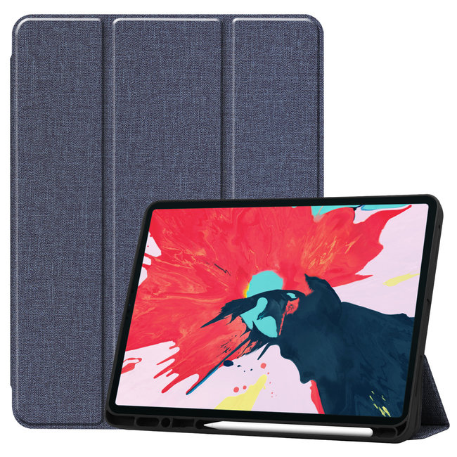 iPad Pro 12.9 (2020) hoes - Cowboy Cover Book Case - Donker Blauw