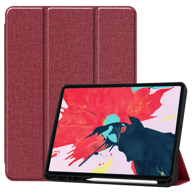 iPad Pro 12.9 (2020) hoes - Cowboy Cover Book Case - Donker Rood