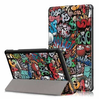 Cover2day Lenovo Tab M10 Plus hoes  - Tri-Fold Book Case (TB-X606) - Graffiti