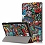 Lenovo Tab M10 Plus hoes  - Tri-Fold Book Case (TB-X606) - Graffiti