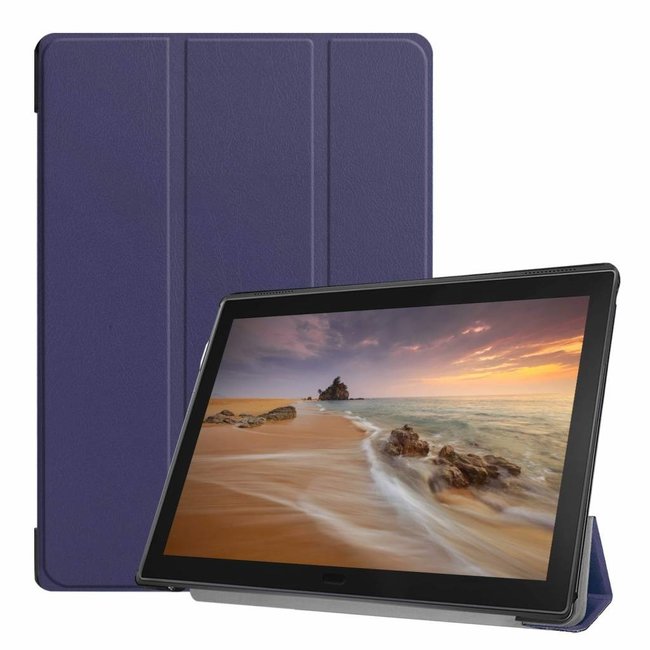 Lenovo Tab E10 hoes  (TB-X104f) - Tri-Fold Book Case - Dark Blue