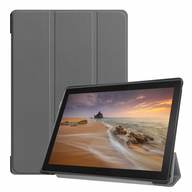 Lenovo Tab E10 hoes (TB-X104f) - Tri-Fold Book Case - Grijs