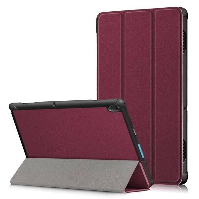 Lenovo Tab E10 hoes (TB-X104f)  - Tri-Fold Book Case - Dark Red