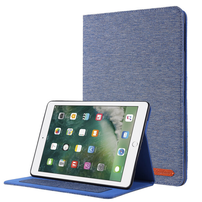 iPad 9.7 (2017/2018) hoes - Book Case met Soft TPU houder - Blauw