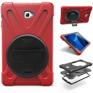 Cover2day Samsung Galaxy Tab A 10.1 (2016/2018) Hand Strap Armor Case - Rood