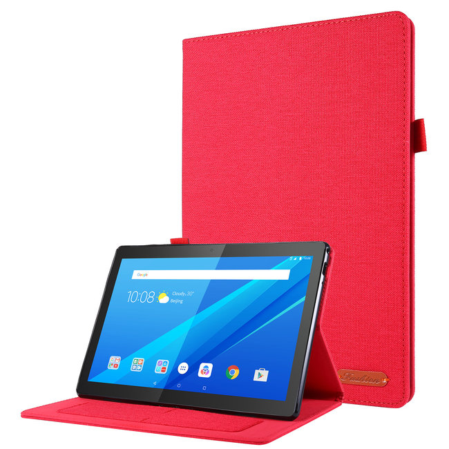 Lenovo Tab M10 hoes - Book Case met Soft TPU houder - Rood