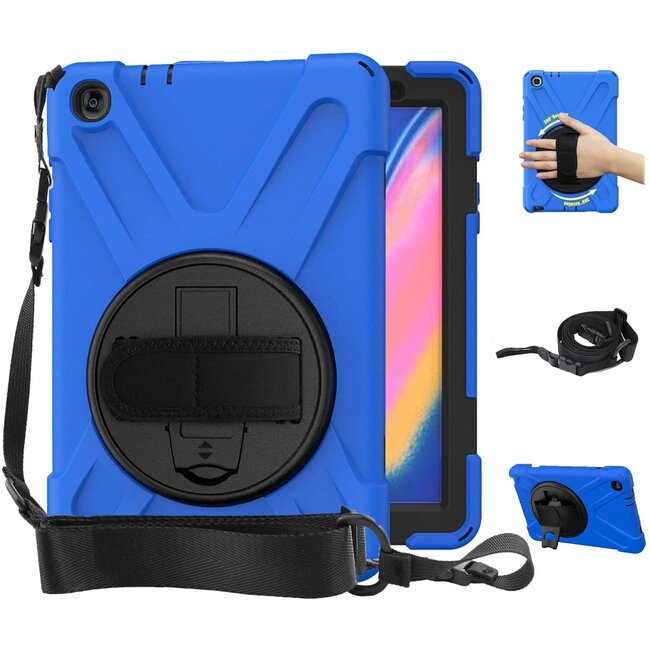 Samsung Galaxy Tab A 8.0 2019 Hoes - Hand Strap Armor Case - Blauw