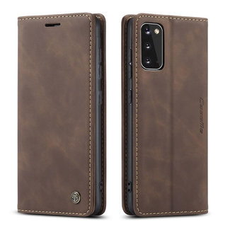 CaseMe CaseMe - Samsung Galaxy S20 hoesje - Wallet Book Case - Magneetsluiting - Donker Bruin