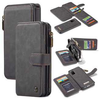 CaseMe CaseMe - Samsung Galaxy S20 hoesje - Wallet Book Case met Ritssluiting - Zwart