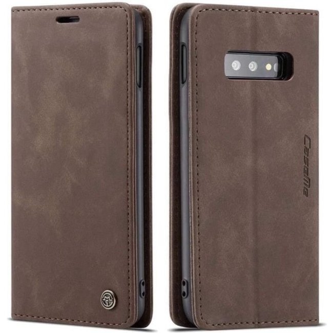 CaseMe - Samsung Galaxy S10e hoesje - Wallet Book Case - Magneetsluiting - Donker Bruin