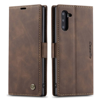 CaseMe CaseMe - Samsung Galaxy Note 10 hoesje - Wallet Book Case - Magneetsluiting - Donker Bruin