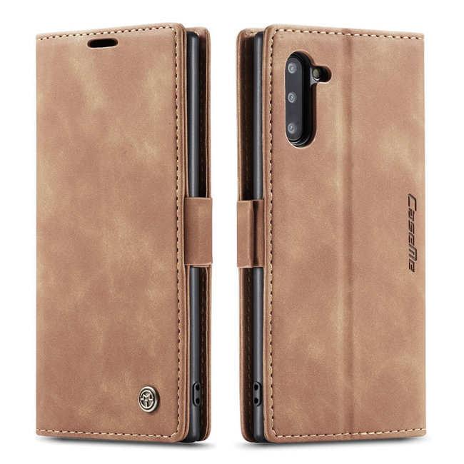 CaseMe - Samsung Galaxy Note 10 hoesje - Wallet Book Case - Magneetsluiting - Licht Bruin