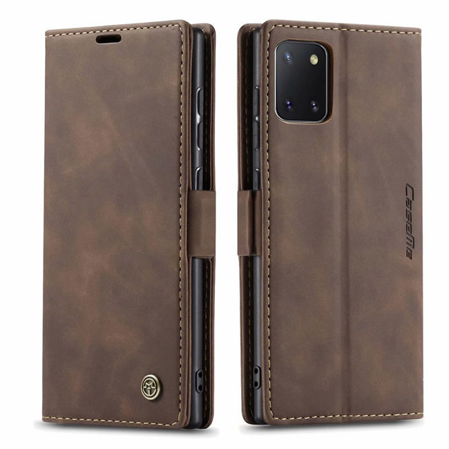 CaseMe - Samsung Galaxy Note 10 Lite hoesje - Wallet Book Case - Magneetsluiting - Donker Bruin