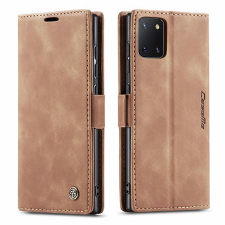CaseMe CaseMe - Samsung Galaxy Note 10 Lite hoesje - Wallet Book Case - Magneetsluiting - Licht Bruin
