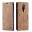 CaseMe - OnePlus 8 hoesje - Wallet Book Case - Magneetsluiting - Licht Bruin