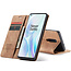 CaseMe - OnePlus 8 hoesje - Wallet Book Case - Magneetsluiting - Licht Bruin