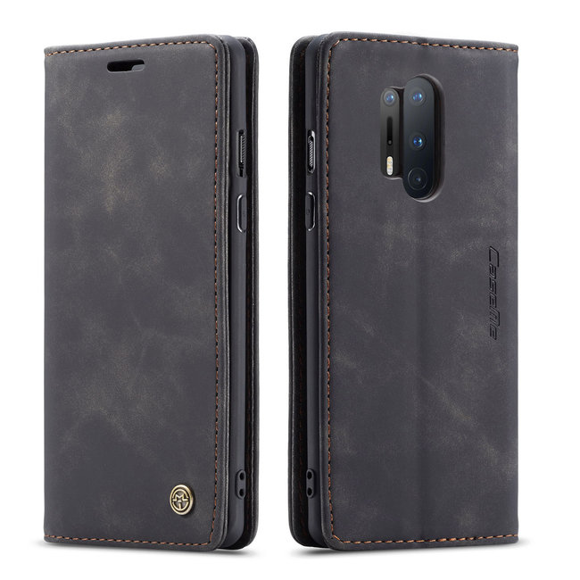 CaseMe - OnePlus 8 Pro hoesje - Wallet Book Case - Magneetsluiting - Zwart