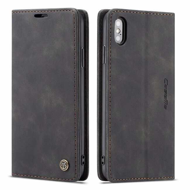 CaseMe - iPhone X/XS hoesje - Wallet Book Case - Magneetsluiting - Zwart