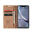 CaseMe - iPhone XR hoesje - Wallet Book Case - Magneetsluiting - Licht Bruin