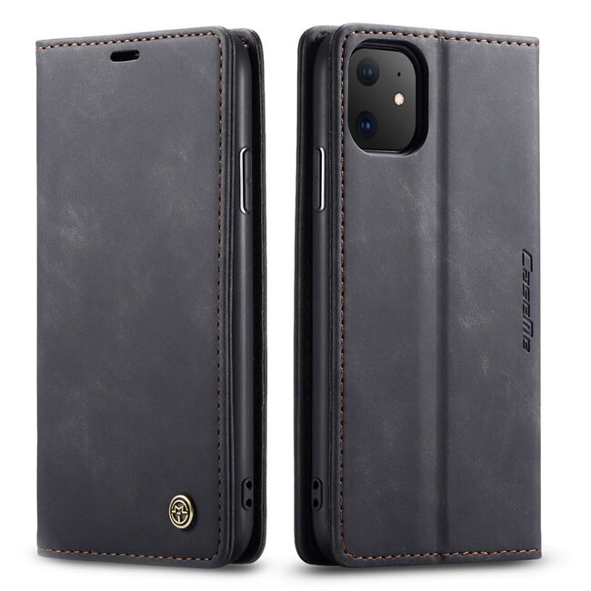 CaseMe - iPhone 11 hoesje - Wallet Book Case - Magneetsluiting - Zwart