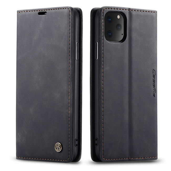 CaseMe - iPhone 11 Pro hoesje - Wallet Book Case - Magneetsluiting - Zwart