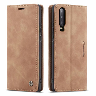 CaseMe CaseMe - Huawei P30 hoesje - Wallet Book Case - Magneetsluiting - Licht Bruin