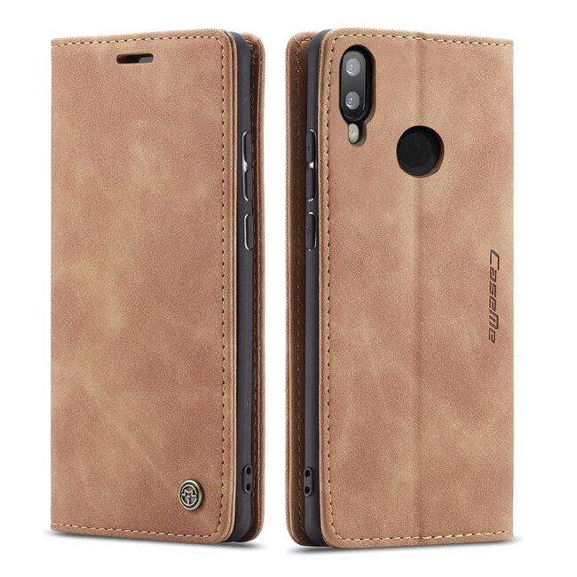 CaseMe - Huawei P Smart (2019) hoesje - Wallet Book Case - Magneetsluiting - Licht Bruin