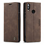 CaseMe - Huawei P Smart (2019) hoesje - Wallet Book Case - Magneetsluiting - Donker Bruin