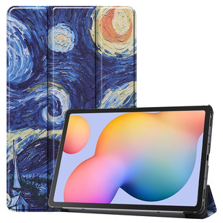 Cover2day Samsung Galaxy Tab S6 Lite hoes  - Tri-Fold Book Case - Sterrenhemel