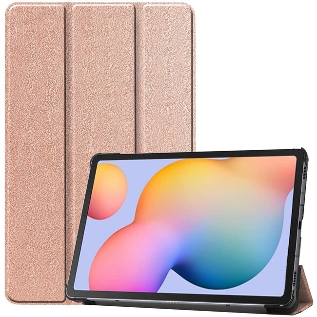 Samsung Galaxy Tab S6 Lite hoes  - Tri-Fold Book Case - Rosé Goud