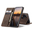 CaseMe - Case for Samsung Galaxy A21s - PU Leather Wallet Case Card Slot Kickstand Magnetic Closure - Coffee Brown