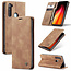 CaseMe - Case for Xiaomi Redmi Note 8 - PU Leather Wallet Case Card Slot Kickstand Magnetic Closure - Brown