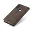 CaseMe - Case for Xiaomi Redmi Note 8 - PU Leather Wallet Case Card Slot Kickstand Magnetic Closure - Coffee Brown