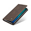 CaseMe - Case for Xiaomi Redmi Note 8 Pro - PU Leather Wallet Case Card Slot Kickstand Magnetic Closure - Coffee Brown