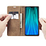 CaseMe - Case for Xiaomi Redmi Note 8 Pro - PU Leather Wallet Case Card Slot Kickstand Magnetic Closure - Brown