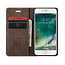 CaseMe - Case for iPhone 7/8/SE 2020 - PU Leather Wallet Case Card Slot Kickstand Magnetic Closure - Coffee Brown