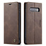 CaseMe - Case for Samsung Galaxy S10 5G - PU Leather Wallet Case Card Slot Kickstand Magnetic Closure - Coffee Brown
