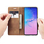 CaseMe - Case for Samsung Galaxy S10 Lite - PU Leather Wallet Case Card Slot Kickstand Magnetic Closure - Braun