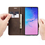CaseMe - Case for Samsung Galaxy S10 Lite - PU Leather Wallet Case Card Slot Kickstand Magnetic Closure - Coffee Brown