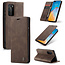 CaseMe - Case for Huawei P40 Pro Plus - PU Leather Wallet Case Card Slot Kickstand Magnetic Closure - Coffee Brown