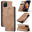 CaseMe - Case for Samsung Galaxy A31 - PU Leather Wallet Case Card Slot Kickstand Magnetic Closure - Braun