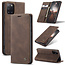 CaseMe - Case for Samsung Galaxy A31 - PU Leather Wallet Case Card Slot Kickstand Magnetic Closure - Coffee Brown