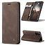 CaseMe - Case for Samsung Galaxy A31 - PU Leather Wallet Case Card Slot Kickstand Magnetic Closure - Coffee Brown