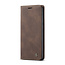 CaseMe - Case for Samsung Galaxy A31 - PU Leather Wallet Case Card Slot Kickstand Magnetic Closure - Coffee Brown