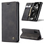 CaseMe - Case for Samsung Galaxy A41 - PU Leather Wallet Case Card Slot Kickstand Magnetic Closure - Black