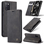 CaseMe - Case for Samsung Galaxy A41 - PU Leather Wallet Case Card Slot Kickstand Magnetic Closure - Black